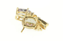 Load image into Gallery viewer, 10K Oval Mystic Topaz Diamond Accent Stud Earrings Yellow Gold
