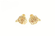 Load image into Gallery viewer, 14K 1960&#39;s Retro Spiral Twist Knot Screw Back Earrings Yellow Gold