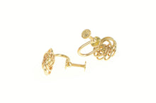 Load image into Gallery viewer, 14K 1960&#39;s Retro Spiral Twist Knot Screw Back Earrings Yellow Gold