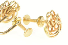 Load image into Gallery viewer, 14K 1960&#39;s Retro Spiral Twist Knot Screw Back Earrings Yellow Gold