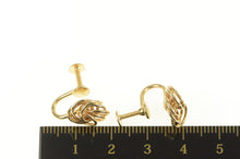 Load image into Gallery viewer, 14K 1960&#39;s Retro Spiral Twist Knot Screw Back Earrings Yellow Gold