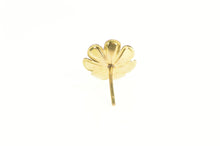 Load image into Gallery viewer, 14K Syn. Sapphire Flower Daisy Stud Single Earrings Yellow Gold
