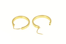 Load image into Gallery viewer, 18K 20.3mm Flower Blossom Pattern Squared Hoop Earrings Yellow Gold
