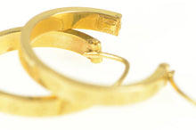 Load image into Gallery viewer, 18K 20.3mm Flower Blossom Pattern Squared Hoop Earrings Yellow Gold