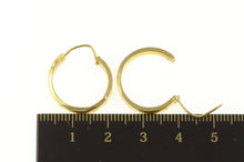 Load image into Gallery viewer, 18K 20.3mm Flower Blossom Pattern Squared Hoop Earrings Yellow Gold