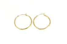 Load image into Gallery viewer, 10K 30.4mm Twist Design Grooved Round Hoop Earrings Yellow Gold