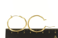 Load image into Gallery viewer, 10K 30.4mm Twist Design Grooved Round Hoop Earrings Yellow Gold