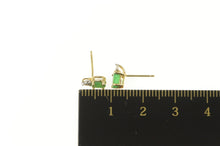 Load image into Gallery viewer, 14K Oval Natural Emerald Diamond Accent Stud Earrings Yellow Gold