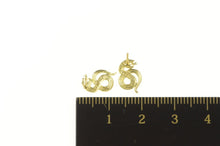 Load image into Gallery viewer, 14K Snake Serpent Dragon Etched Stud Earrings Yellow Gold