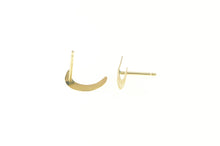 Load image into Gallery viewer, 14K Textured Crescent Moon Stud Astrology Stud Earrings Yellow Gold