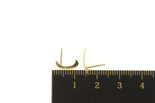 Load image into Gallery viewer, 14K Textured Crescent Moon Stud Astrology Stud Earrings Yellow Gold