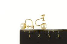 Load image into Gallery viewer, 14K 7.2mm Classic Simple Retro Pearl Screw Back Earrings Yellow Gold