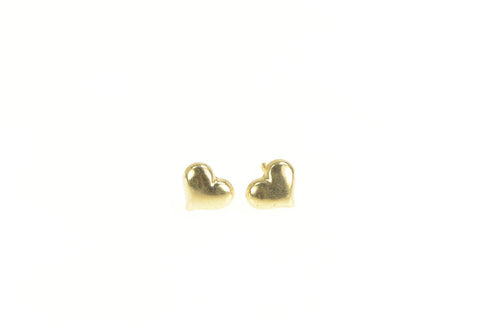 10K Heart Love Symbol Classic Valentine Stud Earrings Yellow Gold