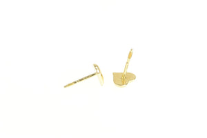 10K Heart Love Symbol Classic Valentine Stud Earrings Yellow Gold
