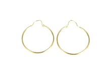 Load image into Gallery viewer, 14K 29.4mm Round Fashion Hoop Classic Statement Earrings Yellow Gold