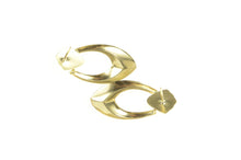 Load image into Gallery viewer, 14K Retro Chevron Dangle Door Knocker Statement Earrings Yellow Gold