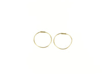 Load image into Gallery viewer, 14K Simple 12.7mm Seamless Look Hoop Earrings Yellow Gold
