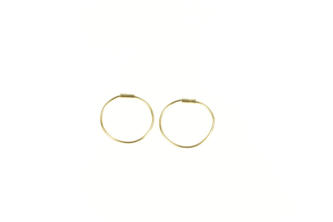 14K Simple 12.7mm Seamless Look Hoop Earrings Yellow Gold