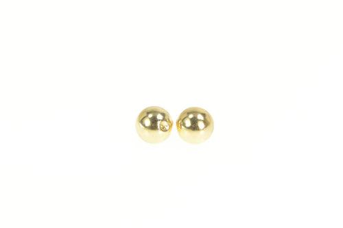 14K Plain Simple Rounded Dome Stud Earrings Yellow Gold