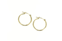 Load image into Gallery viewer, 14K Diamond Cut Classic Simple Fashion Hoop Earrings Yellow Gold