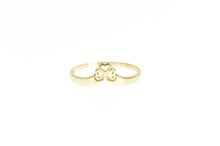 Load image into Gallery viewer, 14K Shamrock Clover Lucky Chevron Band Ring Yellow Gold