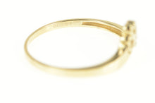 Load image into Gallery viewer, 14K Shamrock Clover Lucky Chevron Band Ring Yellow Gold