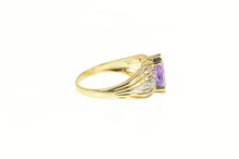 Load image into Gallery viewer, 10K Marquise Amethyst Diamond Accent Statement Ring Yellow Gold