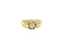 Load image into Gallery viewer, 14K Round Diamond Cluster Textured Nugget Ring Yellow Gold