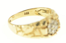 Load image into Gallery viewer, 14K Round Diamond Cluster Textured Nugget Ring Yellow Gold