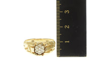 Load image into Gallery viewer, 14K Round Diamond Cluster Textured Nugget Ring Yellow Gold
