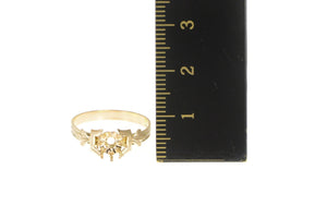 14K 5.75mm Ornate 1930's Engagement Setting Ring Yellow Gold