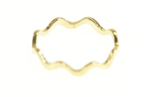 14K 3.0mm Wavy Curvy Zig Zag Stackable Band Ring Yellow Gold