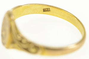 14K H Etched Monogram Name Initial Victorian Ring Yellow Gold