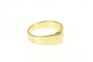 14K Squared Diamond Asymmetrical Wedding Ring Yellow Gold