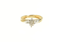 Load image into Gallery viewer, 14K Marquise Diamond Cluster Promise Ring Yellow Gold