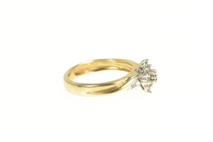 14K Marquise Diamond Cluster Promise Ring Yellow Gold