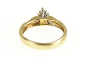 14K Marquise Diamond Cluster Promise Ring Yellow Gold