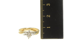 14K Marquise Diamond Cluster Promise Ring Yellow Gold