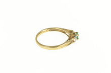 Load image into Gallery viewer, 10K Emerald Diamond Three Stone Engagement Ring Yellow Gold