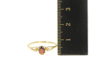 Load image into Gallery viewer, 10K Oval Garnet Diamond Accent Classic Simple Ring Yellow Gold