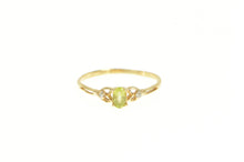 Load image into Gallery viewer, 10K Oval Peridot Diamond Accent Classic Ring Yellow Gold