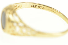 Load image into Gallery viewer, 14K Oval Black Onyx Scroll Filigree Statement Ring Yellow Gold