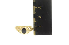 Load image into Gallery viewer, 14K Oval Black Onyx Scroll Filigree Statement Ring Yellow Gold