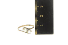 Load image into Gallery viewer, 14K Victorian Pearl Two Stone Classic Bypass Ring Yellow Gold