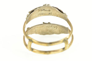 Gold Filled Victorian Sterling Ornate Floral Wedding Band Ring