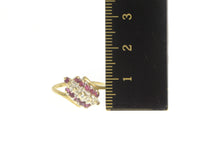 Load image into Gallery viewer, 14K Diamond Ruby Cluster Oval Bypass Statement Ring Yellow Gold