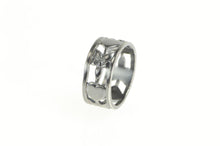 Load image into Gallery viewer, Sterling Silver Art Deco Heart Flower Forget Me Not Band Ring