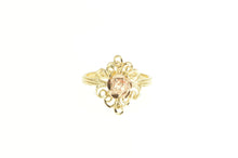 Load image into Gallery viewer, 14K Rose Flower Two Tone Filigree Statement Ring Yellow Gold