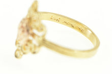Load image into Gallery viewer, 14K Rose Flower Two Tone Filigree Statement Ring Yellow Gold