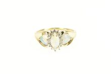 Load image into Gallery viewer, 10K Marquise Syn. Opal Diamond Accent Statement Ring Yellow Gold